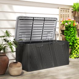 380L Garden Storage Box Waterproof Outdoor Storage Box with Lockable Lid