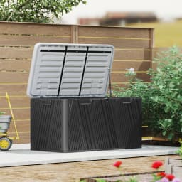 380L Garden Storage Box Waterproof Outdoor Storage Box with Lockable Lid