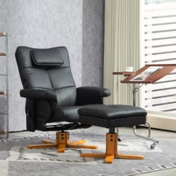 HOMCOM Massage Recliner Chair with Footstool and Hidden Storage