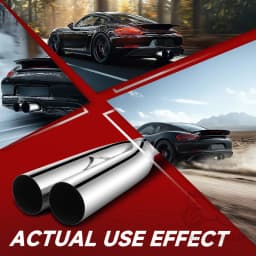 Universal 2.5" in 3'' out 19" Long Stainless Steel Blast Pipes Exhaust Muffler Tip Easy to Replace Car Exhaust Pipe Muffler