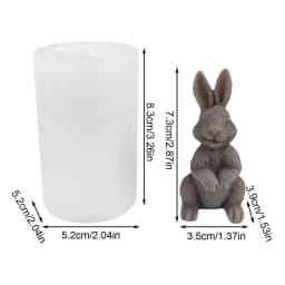 Easter Candle Mold 3D Rabbit Candle Silicone Molds Easter Resin Mold Rabbit Soap Mold Silicone Mold For Aromatherapy Candles