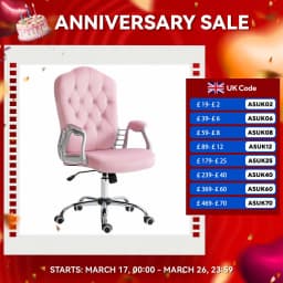 Vinsetto Home Office Chair with Adjustable Height Tilt Function Pink