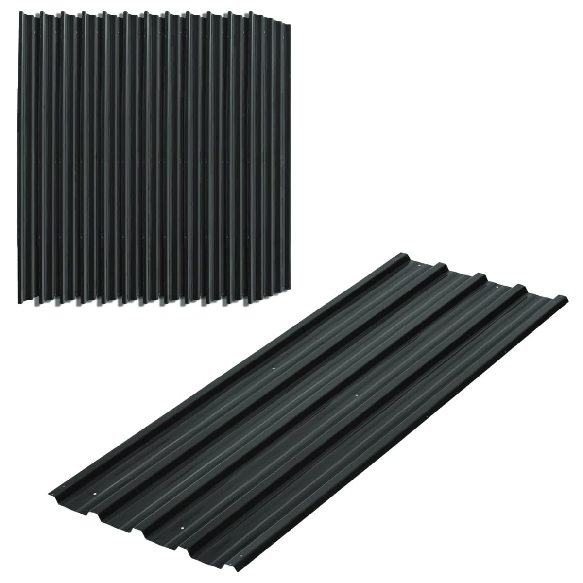12 Pack Roofing Sheets, Galvanized Metal Panels for Greenhouse Shed, Dark Grey