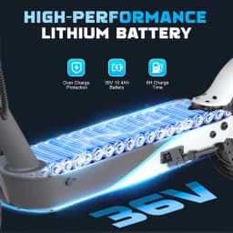 RCB R19 Electric Scooter for Adults, Foldable E-Scooter 400W 36V 10.4Ah, 30-35km Long Range, 25km/h, 3 Speed Modes, 10" Honeycomb Tyres, Dual Brake & Suspension, 150kg, APP Control