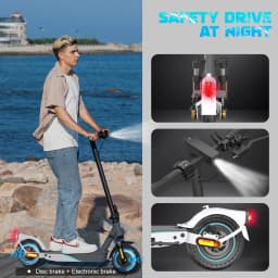 RCB R19 Electric Scooter for Adults, Foldable E-Scooter 400W 36V 10.4Ah, 30-35km Long Range, 25km/h, 3 Speed Modes, 10" Honeycomb Tyres, Dual Brake & Suspension, 150kg, APP Control