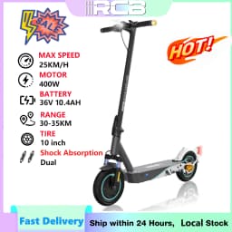 RCB R19 Electric Scooter for Adults, Foldable E-Scooter 400W 36V 10.4Ah, 30-35km Long Range, 25km/h, 3 Speed Modes, 10" Honeycomb Tyres, Dual Brake & Suspension, 150kg, APP Control