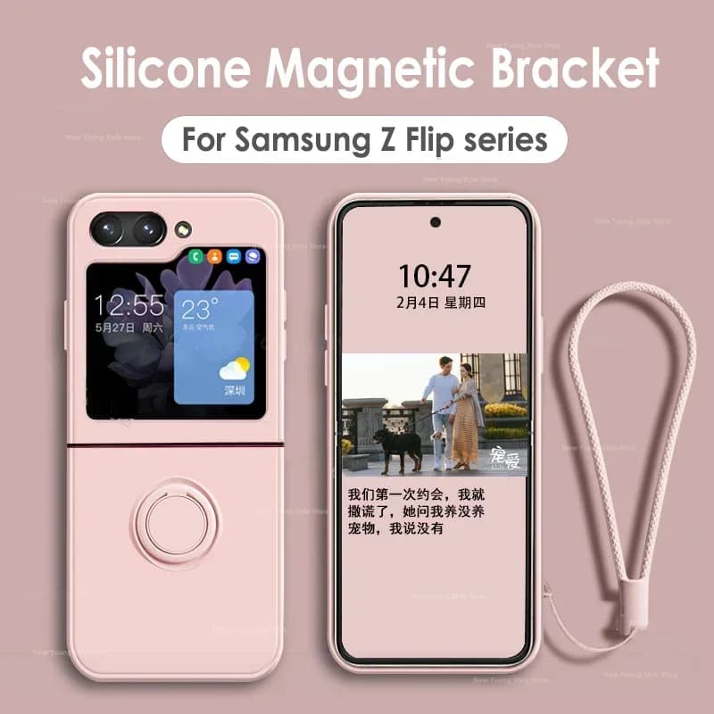 For Galaxy Z Flip 5 4 3 Case Shockproof Armor Magnet Ring Kickstand Bracket Back Cover Case For Samsung Galaxy Z Flip 6 5G Cases