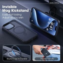 Metal Ring Stand Matte Magnetic Case for Magsafe IPhone 15 14 13 12 16 Pro Max Plus 15Pro i15 with Lens Protector Mac Safe Cover