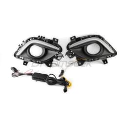 LED DRL For Mazda6 Atenza 2014 2015 2016 Daytime Running Light Driving Fog Lamp With Turn Signal Front Bumper Indicator Daylight