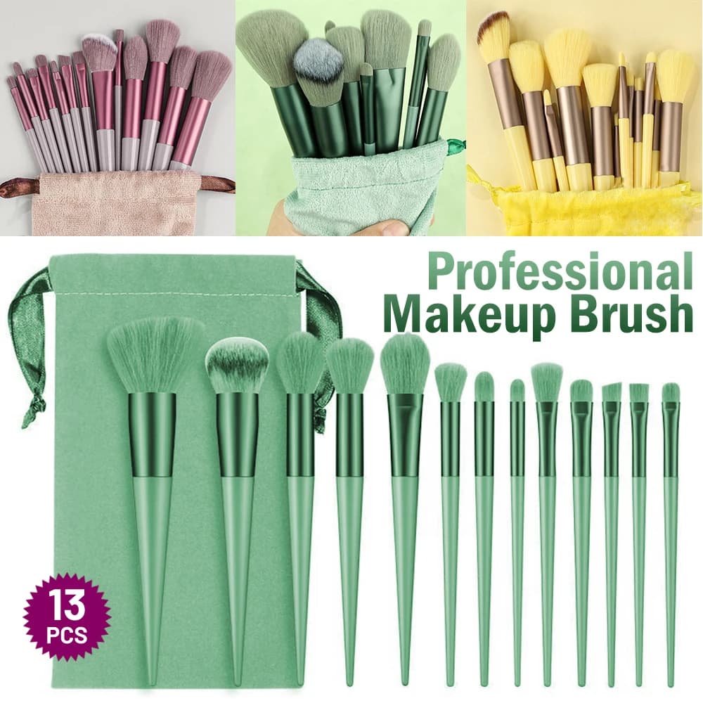 13PCS Professional Make Up Brush Set Cosmetic Makeup Brushes with Drawstring Bag