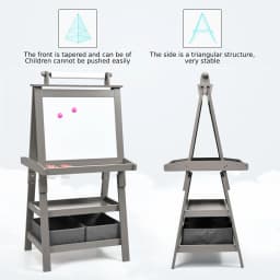 DORTALA Kids Art Easel 3 in 1 Double-Sided Storage Easel Toddlers Wooden Standing Easel