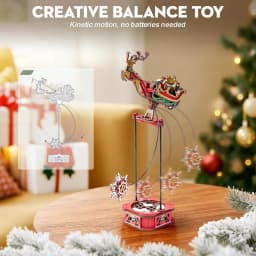ROKR Gravity Swing Model Building Kit 3D Wooden Puzzle kit Santa on Sleigh kit Ocean Fisher kit Best Gifts for Adults T