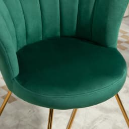 HOMCOM Accent Chair, Velvet Armchair with Lotus Backrest, Steel Legs