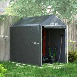 1.2 X 1.8m Portable Garden Storage Shed for Motorbikes, Garden Tools, Bikes