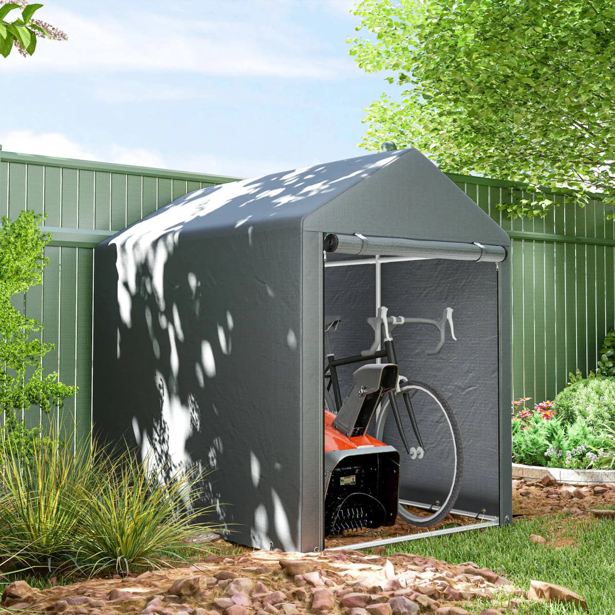 1.2 X 1.8m Portable Garden Storage Shed for Motorbikes, Garden Tools, Bikes