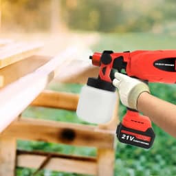 21V HVLP Cordless Paint Sprayer, Paint Spray Gun with Milwaukee/Dewalt Battery, 800ml Electric Paint Gun for Wood Car Fence