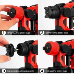 21V HVLP Cordless Paint Sprayer, Paint Spray Gun with Milwaukee/Dewalt Battery, 800ml Electric Paint Gun for Wood Car Fence