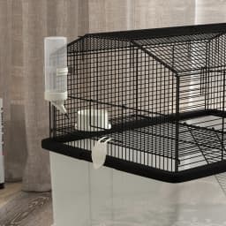 PawHut Hamster Cage, Gerbil Cage with Wheels, Deep Bottom, Ramp, Food Dish, Water Bottle, for Dwarf, Syrian - Black