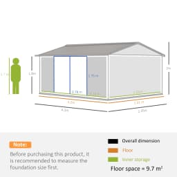 Outdoor Metal Garden Storage Shed W/ Lockable Door for Backyard Patio Lawn Gray