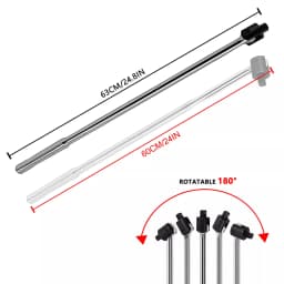 2 Sets Include 24" 600mm Power Breaker Bar Ratchet Wrench + 4Peices 1/2" Drive Wheel Nut Socket Set 17-22mm Heavy Duty