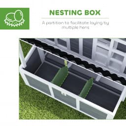 PawHut Wooden Chicken Coop with Nesting Box, Slide-Out Tray, Waterproof Roof, Perches, for 2-4 Chickens, 100 x 86 x 100cm