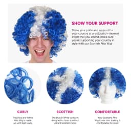 Scottish St Andrews Accessory - Scottish Afro Wig for Scotland Football, Rugby Fans, Sporting Events & Fancy Dress Parties