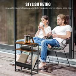 Small End Table for Small Spaces - Slim Side Table with Magazine Holder,2 in 1 Design Narrow End Table for Small Rooms, Bedroom