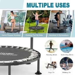 Folding Trampolines Fitness Indoor Exercise Workout Rebounder Sport Trampoline Handle Trampoline for Adults Jumping Training