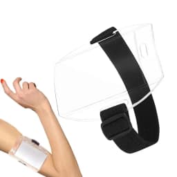 PVC polyester Card Holder Polyester Reflective Wristband ID Card Holder Arm Adjustable ID Badge Elastic Arm Band ID Badge Holder