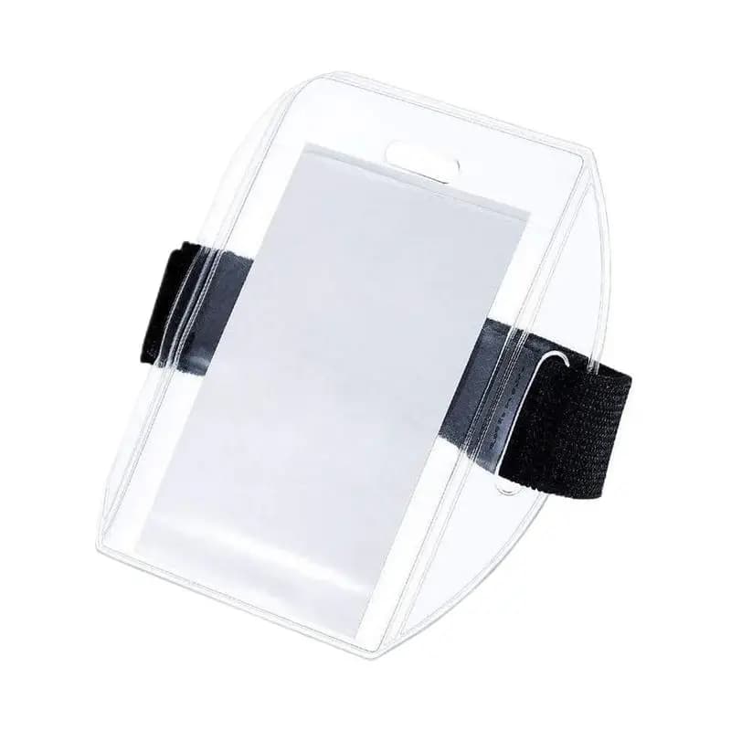 PVC polyester Card Holder Polyester Reflective Wristband ID Card Holder Arm Adjustable ID Badge Elastic Arm Band ID Badge Holder