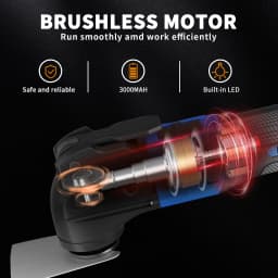 Cordless Oscillating Multi Tool 20000RPM with 4° Oscillating Angle, 22pcs Accessories 6 Speed Oscillating Multi-Tool
