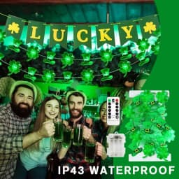 St. Patrick's Day Decoration Lights Battery Operated Patrick's Day Shamrock Lamp Battery Operated Decorative LED Fairy Lights