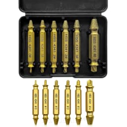 6Pcs/Set Damaged Screw Extractor Easy Out Kit Bolt Stud Remover Drills Tools with Case