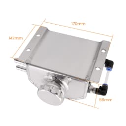 Universal 1L Aluminum Car Engine Oil Catch Can Reservoir Tank 1000ml Silver New