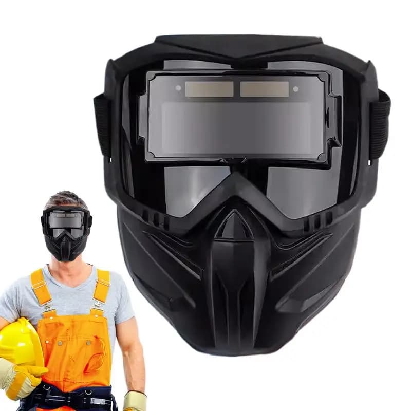 Large View Welding Helmet Anti-Glare Welding Masque Auto Darkening Large View Breathable Face Shield Heat-Insulating Full Cover