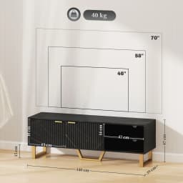 HOMCOM TV Unit, TV Stand Cabinet with Shelves and Storage Cupboard, Black