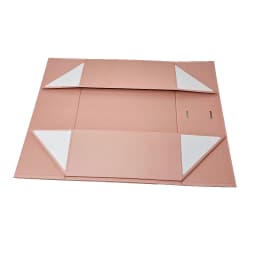Wholesale A4 Size Rose Gold Folding Magnetic Gift Box with Changeable Ribbon
