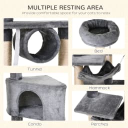 PawHut 150CM Cat Tree Tower Kittens Activity Stand House Scratching Posts