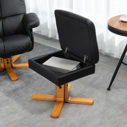 HOMCOM Recliner Chair and Footstool PU Leather Wooden Base