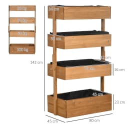 4-Tier Raised Garden Bed Vertical Planter Box Orange, Orange
