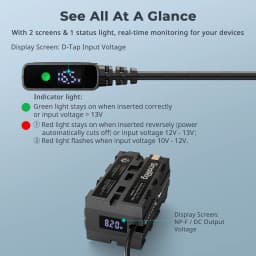 SmallRig D-Tap to Dual-Sided for NP-F Dummy Battery, with USB-C DC Port LED Display for Monitor Wireless Video Transmitters 4884