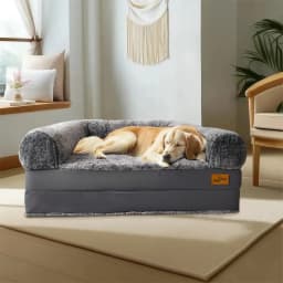 180cm Giant Dog Bed, Human Size Foldable Orthopedic Pet Bed with Plush Cover, Extra Large Calming Dog Mattress