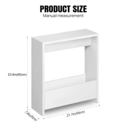 Narrow Side Table Space Saving with Storage Shelf Slim Bedside Table Sofa End Table Coffee Table for Living Room, Bedroom,Office