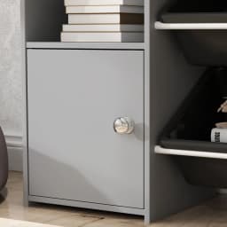 AIYAPLAY Toy Storage Unit, with 8 Removable Bins, Storage Shelves, Cabinet, for Playroom, Kids Room, Nursery, Grey