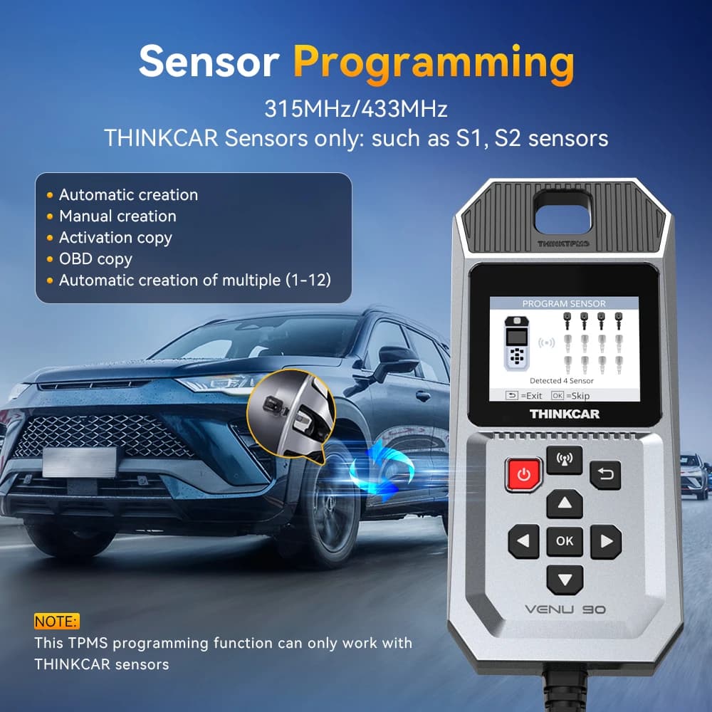 THINKCAR VENU 90 Car Tire Pressure Diagnose Tool Automotive TPMS Sensor Programming Learning Activator For ThinkTool Pro 689BT