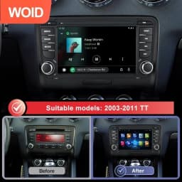 Carplay DSP IPS Android 14.0 8GB +128GB 8Core Multimedia Player GPS Map RDS Radio Bluetooth Wifi 360 cam For Audi TT 2003-2011