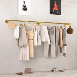Wall Mounted Clothes Rack Industrial Pipe for Hanging Clothes, Space-Saving Closet Rod Multi-Purpose Hang Bedroom Laundry Room