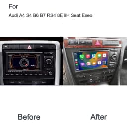 Carplay DSP IPS Android 14.0 12GB +256GB 8Core Multimedia Player GPS RDS Radio Bluetooth Wifi For Audi A4 B6 B7 S4 RS4 2002-2009