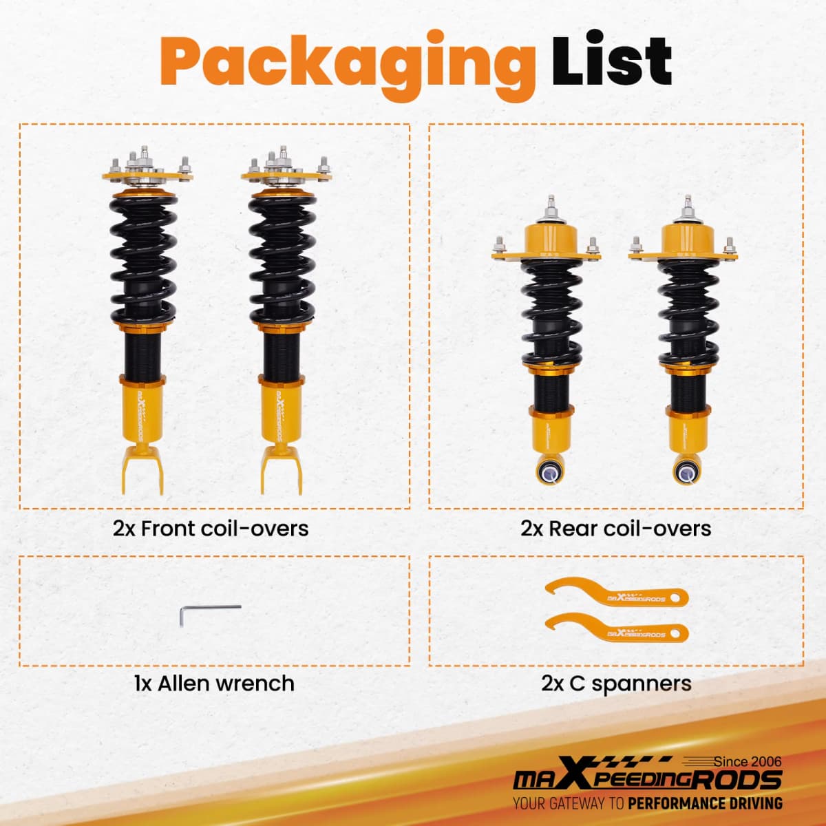 24 Ways Damper & Height Adjustment Coilovers For Mazda RX8 RX-8 SE3P 2004-2011 Coils Springs kit