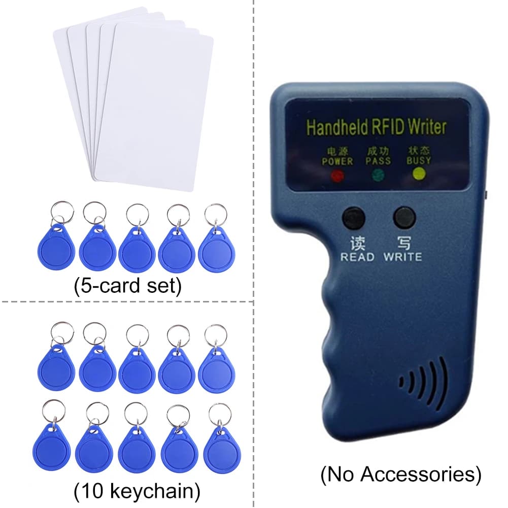 125KHz RFID Copier Portable ID Reader Writer Access Control Card Duplicator Cloner Encryption Device (Reader/card optional)